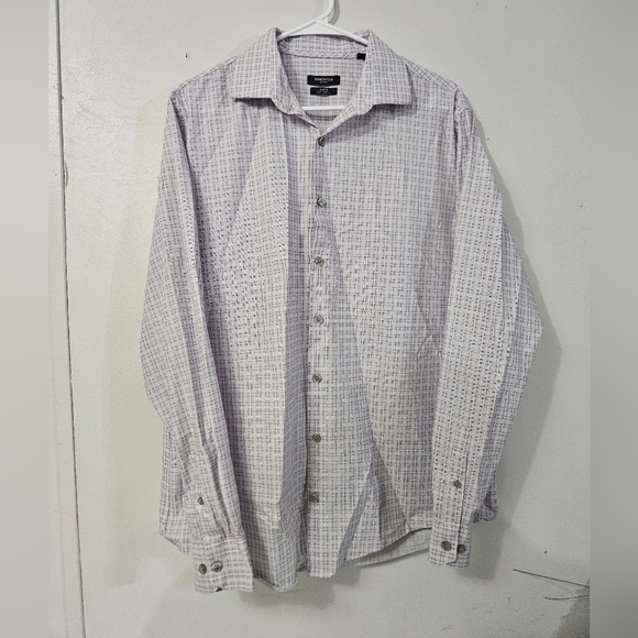 Kenneth Cole Reaction Blue And Purple Plaid Button Down Shirt! - Picture 1 of 6